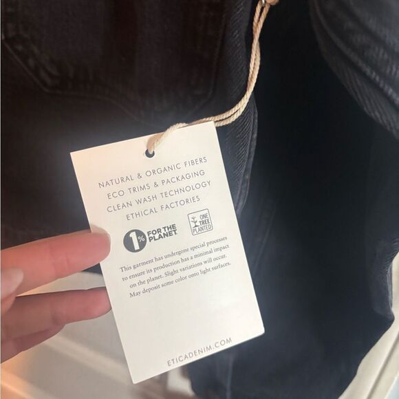 ETICA - RIVE WORKWEAR denim JACKET IN OBSIDIAN-BLACK size xs NWT - Picture 4 of 6